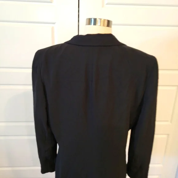 JOSEPHINE CHAUS VINTAGE BLACK LONG BLAZER ONE BUTTON SIZE 10 CIRCA 80'S - Picture 7 of 13